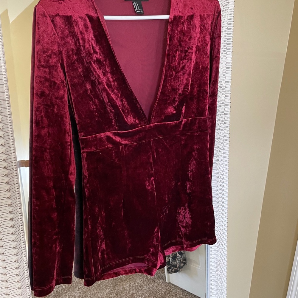 Burgundy Suede romper